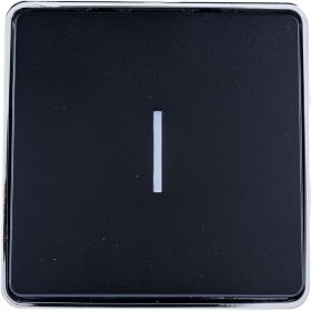 Одноклавишный выключатель с подсветкой Werkel W5010135 Gallant (черный/хром) a050979 (артикул 15958304) – фото 1