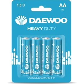 Солевая батарейка DAEWOO R 6 Heavy Duty 2021 BL-4 5029309 (артикул 17371734) – фото 1