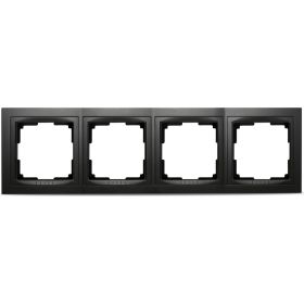 Рамка Smartbuy 4-местная пластик черная Нептун SBE-05b-Plastic-FR-4 (артикул 16052043) – фото 1