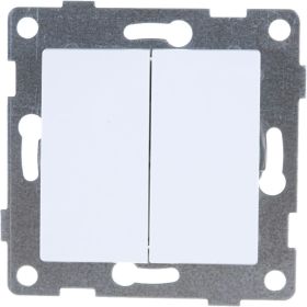 Выключатель GUSI ELECTRIC Ugra 2 клавиши, СУ,10А,250В, белый С11В2-001 (артикул 16032933) – фото 1