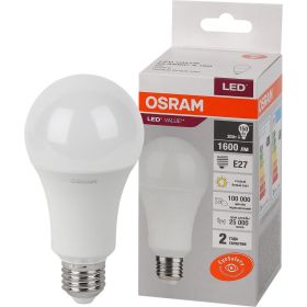 Светодиодная лампа OSRAM, LED, Value, A ,E27, 1600Лм, 20Вт, замена 150Вт, 3000К, теплый белый свет 4058075579293 (артикул 18135115) – фото 1