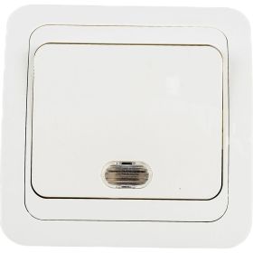 Выключатель UNIVersal Валери 1 клавиша, с подсветкой слоновая кость ivory Б-В0121 (артикул 16174635) – фото 1