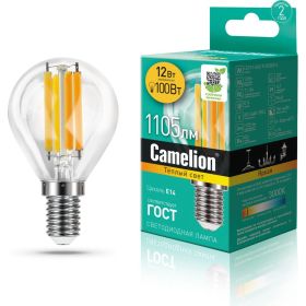 Светодиодная лампа Camelion LED12-G45-FL/830/E14 12Вт 220В 13712 (артикул 15917490) – фото 1
