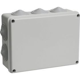 Коробка распаячная IEK открытой проводки, IP44, КМ41243, RAL7035,10 гермовводов, ИЭК UKO11-190-140-070-K41-44 (артикул 15167155) – фото 1
