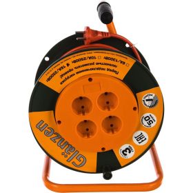 Силовой удлинитель на катушке 4 гн. ПВС 2х1,5 Glanzen EB-50-006 00-00000524 (артикул 15554481) – фото 1