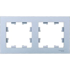 Рамка Schneider Electric 2-м ATLAS DESIGN универс. алюминий ATN000302 (артикул 15873920) – фото 1
