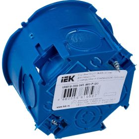 Установочная коробка IEK С3 D=68х45мм для полых стен, с саморезами и пластиковыми лапками UKG10-068-045-000-P-UO (артикул 16528523) – фото 1