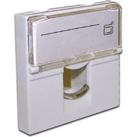 Вставка LANMASTER 45x45 на 1 кейстоун, со шторкой, маркировкой, белая, LAN-SIP-23L-WH (артикул 16432292) – фото 1