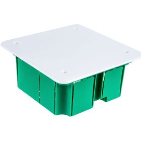 Коробка распаячная IEK 92x92x45, КМ41021, металлические лапки, с крышкой, ИЭК UKG11-092-092-040-M (артикул 15162519) – фото 1