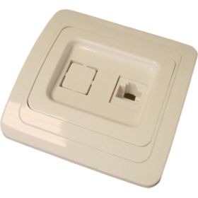 Компьютерная розетка, слоновая кость RJ-45 TDM Валдай SQ1804-0113 (артикул 15516653) – фото 1