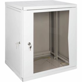 Настенный разборный шкаф КДДС 19"", 15U, стеклянная дверь, 600x600, серый УТ000003574 (артикул 21641632) – фото 1