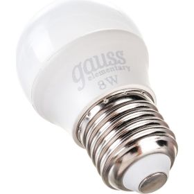 Лампа Gauss LED Elementary Шар 8W E27 560lm 6500K 53238 (артикул 15869358) – фото 1