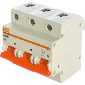 Автоматический выключатель TDM ВА47-100 3Р 100А 10кА D SQ0207-0033 (артикул 15498901) – фото 1
