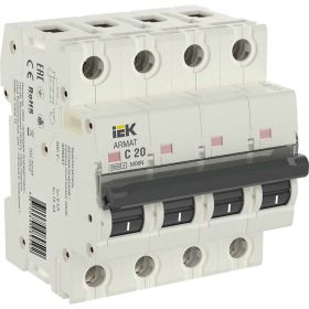 Автоматический выключатель IEK ARMAT M06N 4P C 20А AR-M06N-4-C020 (артикул 20730321) – фото 1