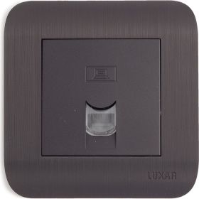 Компьютерная розетка LUXAR Deco с/у RJ-45 венге с рифленой рамкой 4606400620389 (артикул 16139550) – фото 1