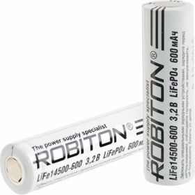 Аккумулятор ROBITON LiFe14500-600 600мАч без защиты 17110 (артикул 22996179) – фото 1