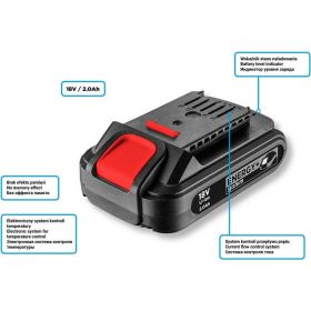 Аккумуляторная батарея Energy+ 18 V, Li-Ion, 2.0 Ач GRAPHITE 58g001 (артикул 15857332) – фото 5
