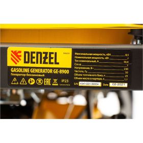 Бензиновый генератор 8,5 кВт, 220В/50Гц, 25 л DENZEL GE 8900 94639 (артикул 15874615) – фото 12