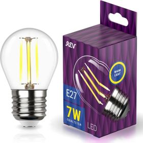 Светодиодная лампа REV FILAMENT шарик, G45, E27, 7W, 2700K, DECO Premium 32443 0 (артикул 15852573) – фото 1
