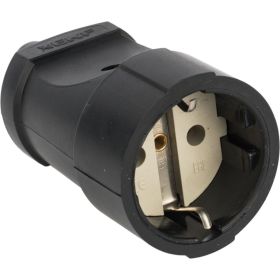 Штепсельное гнездо EKF с заземлением черное ПВХ 16A 250B ASGO16-30 (артикул 15221874) – фото 1