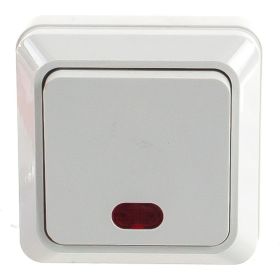 Одноклавишный выключатель с индикатором EKF Рим 10А белый ENV10-121-10 (артикул 15929378) – фото 1