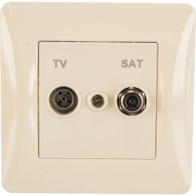 Розетка TV+SAT GUSI ELECTRIC Ugra, оконечная, СУ, бежевая С11TS1-003-СБ (артикул 16032621) – фото 1