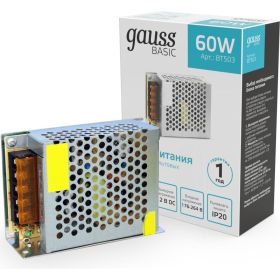 Блок питания Gauss Basic 12V 60W IP20 1/120 BT503 (артикул 21529438) – фото 1