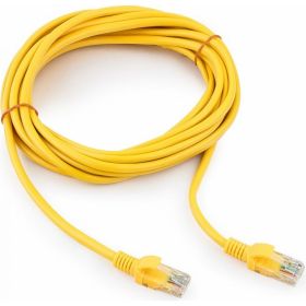Многожильный патч-корд Cablexpert UTP кат.5e, 5м, литой, жёлтый PP12-5M/Y (артикул 15933170) – фото 1