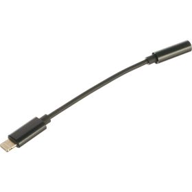 Переходник для передачи аудиосигнала Cablexpert Lightning/Jack3.5F, черный CCA-LM3.5F-01 (артикул 16206452) – фото 1
