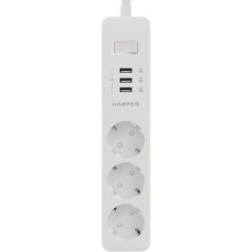 Удлинитель с USB зарядкой HARPER UCH-325 White H00003008 (артикул 18373567) – фото 1