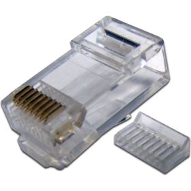 Коннектор RJ-45 TWT 8P8C UTP категория 5e, универсальный, со вставкой, 100 шт. в упаковке PL45-8P8C-V (артикул 16102337) – фото 1