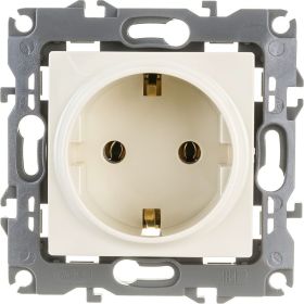 Розетка ЭРА 12-2001-02 2P E Schuko, 16A-250В, IP20, без м.лапок, 12, слоновая кость Б0014682 (артикул 15981108) – фото 1