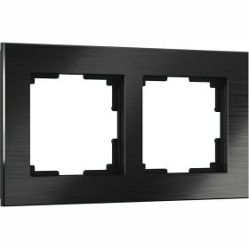 Рамка на 2 поста WERKEL W0021708 Aluminium черный алюминий a050962 (артикул 15777488) – фото 1