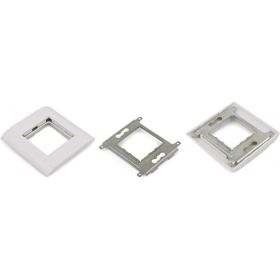 Лицевая панель Hyperline, FP-M45-1-WH, 80х80мм, для 2-х модулей 45х22.5 аналогов Mosaic 16286 (артикул 16522924) – фото 1