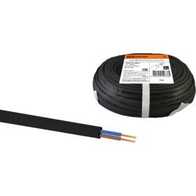 Шнур ШВВП TDM 2x0,75 ГОСТ 5м, черный SQ0120-0051 (артикул 21165706) – фото 1