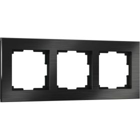 Рамка WERKEL W0031708 на 3 поста Aluminium черный алюминий a050952 (артикул 15777485) – фото 1