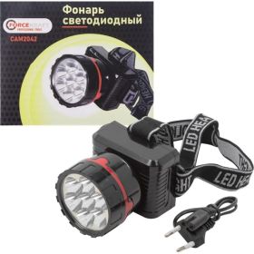 Светодиодный налобный аккумуляторный фонарь Forcekraft (12500К, 4В, 500мА, зарядка-12ч, рабочее время-7ч) fk-cam2042 54719 (артикул 27140318) – фото 1