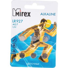 Батарея Mirex, щелочная AG7 / LR927 1,5V 6 шт ecopack 23702-LR927-E6 (артикул 17275080) – фото 1
