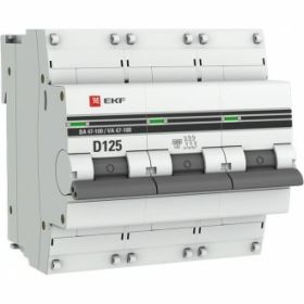 Автоматический выключатель EKF 3P 125А D 10kA ВА 47-100 PROxima SQmcb47100-3-125D-pro (артикул 16040674) – фото 1