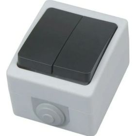 Двойной накладной выключатель HOROZ ELECTRIC 112-100-0006 10A/250V IP54 ATOM (2-GANG ONE WAY SWITCH) HRZ01001528 (артикул 23403345) – фото 1