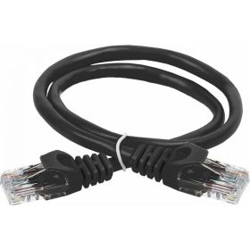 Коммутационный шнур патч-корд IEK ITK кат.5Е UTP, 0,5м, черный PC09-C5EU-05M (артикул 19639602) – фото 1