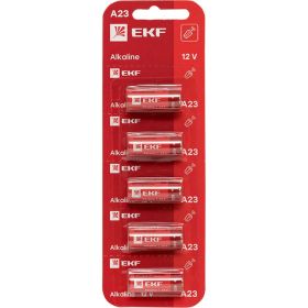 Алкалиновая батарейка EKF типа А23 для сигнализаций блистер 5шт. A23-BL5 (артикул 23093343) – фото 1