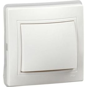 Выключатель IEK KVARTA 1кл ВС10-1-0-КБ-44 10А IP44 бел. KV-V10-10-44-K01 (артикул 21349912) – фото 1