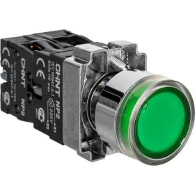 Кнопка управления CHINT NP2-BW3365 1НО+1НЗ зеленая AC/DC 230В(LED) IP40 574268 (артикул 22815387) – фото 1