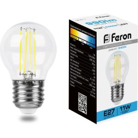Светодиодная лампа FERON LB-511 Шарик E27 11W 6400K, 38226 (артикул 22784991) – фото 1