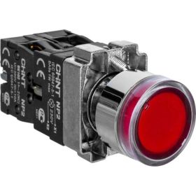 Кнопка управления CHINT NP2-BW3465 1НО+1НЗ красн. AC/DC 230В(LED) IP40 574267 (артикул 22815381) – фото 1