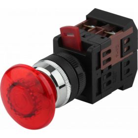 Кнопка ЭРА AEА22, грибок, красный, d22мм, 1з+1р 10/400/3200 Б0045632 (артикул 16452837) – фото 1