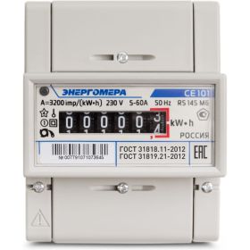 Счетчик электроэнергии Энергомера CE101 R5 145 M6 230В 5-60 101001003007791 (артикул 16283887) – фото 1