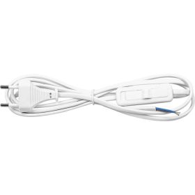 Сетевой шнур FERON с выключателем, 230V 1,9м белый, KF-HK-1 23048 (артикул 25859981) – фото 1