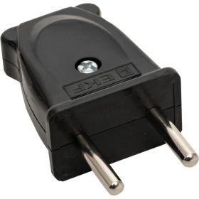 Плоская вилка EKF без заземления черная 10А 250 В Proxima AVP10-30-rpl (артикул 23090049) – фото 1